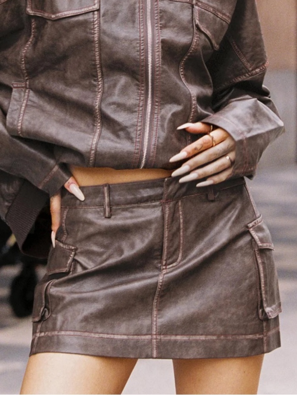 tanza faux leather mini skirt - princess polly